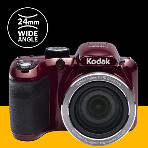 Kodak AZ401RD Digital Camera with 3" LCD, Red