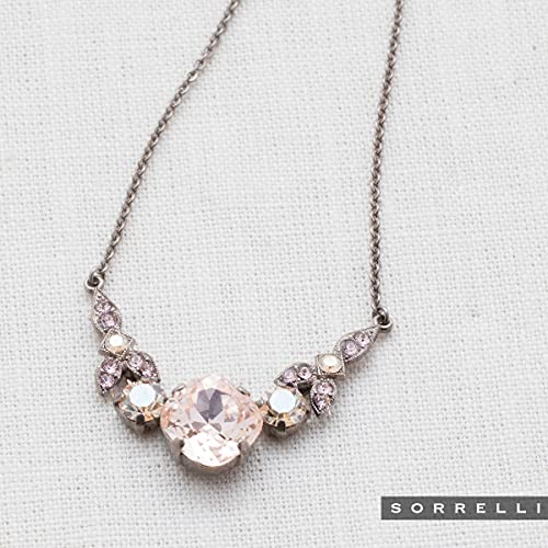 Deco Pendant Necklace in Antique Silver-Tone Finish