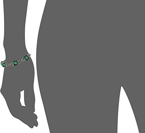 Sorrelli Eyelet Line Bracelet, Antique Silver Finish, Emerald