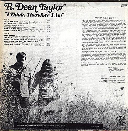 R. Dean Taylor - Rare Earth LP - RS 522