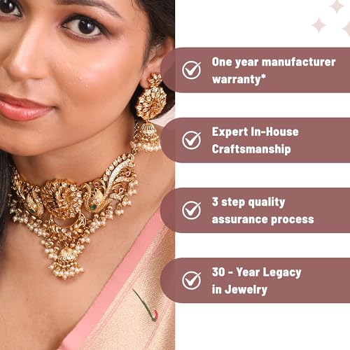 Antique Gold Anusri Choker - Traditional Indian Jewelry