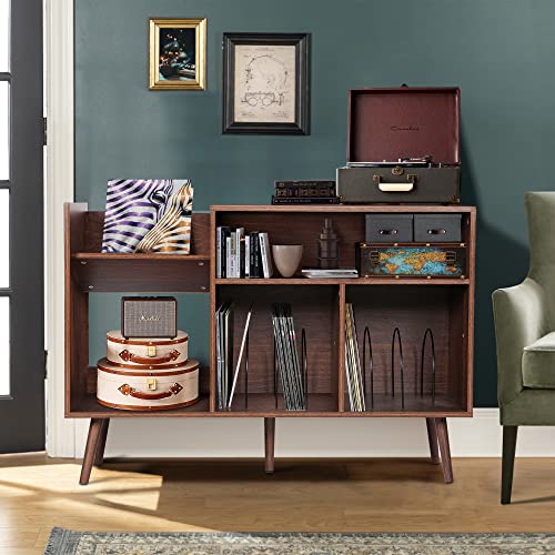 Mid-Century Modern Vinyl Record Storage Cabinet Stand