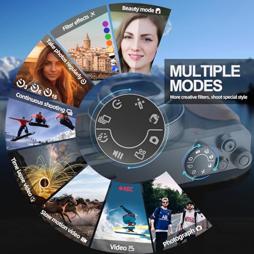 4K Vlogging Camera Bundle with Flip Screen, 32GB SD