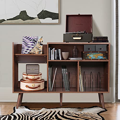 Mid-Century Modern Vinyl Record Storage Cabinet Stand