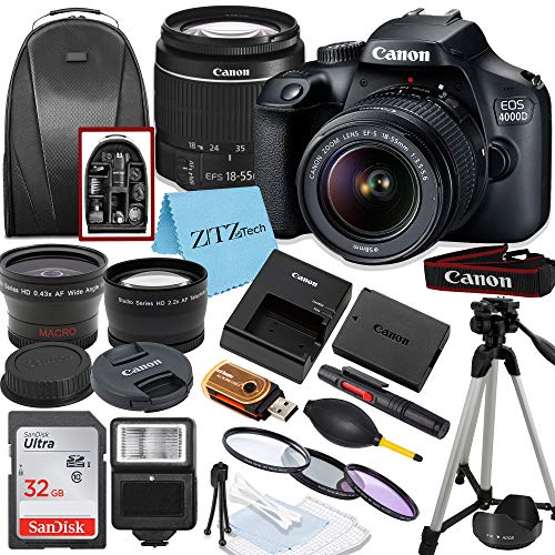 Canon EOS T100/4000D DSLR Camera Bundle + Accessories
