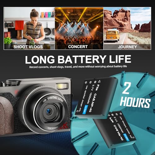 4K Vlogging Camera Bundle with Flip Screen, 32GB SD