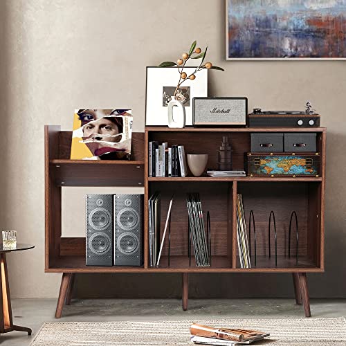 Mid-Century Modern Vinyl Record Storage Cabinet Stand