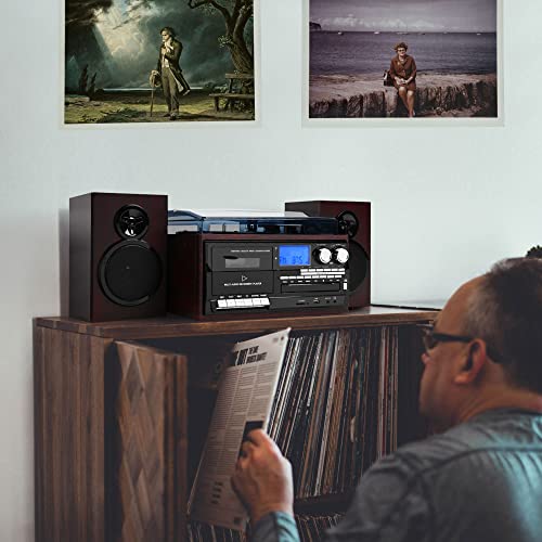 AW Classic Bluetooth Record Player with 2 Speakers