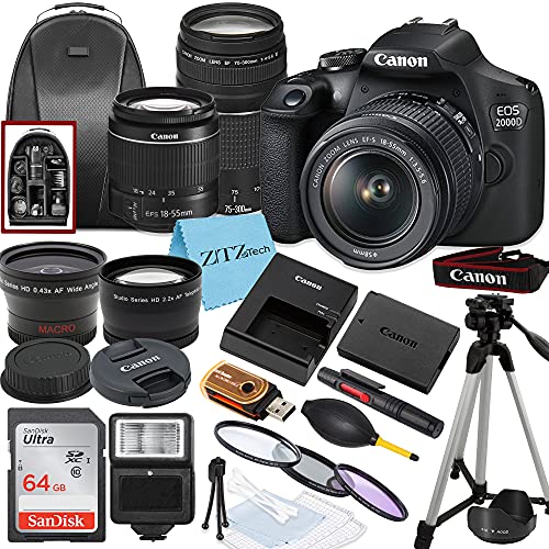 Canon EOS 2000D DSLR Camera Bundle with Accessories