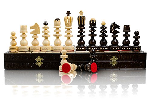 Handcrafted Luxury Roman Wooden Chess Set 53cm