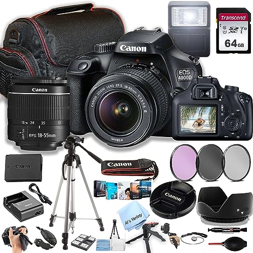 Canon EOS 4000D Camera Bundle with 34 Accessories