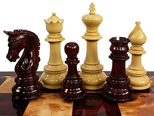 Luxury Large Bud Rosewood Chess Set with Cherry Board