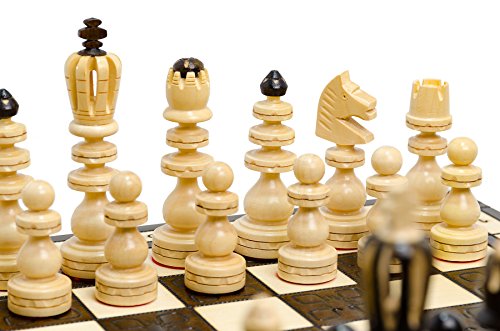 Handcrafted Luxury Roman Wooden Chess Set 53cm