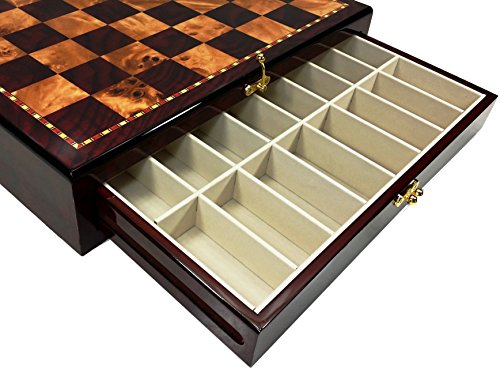 Luxury Large Bud Rosewood Chess Set with Cherry Board