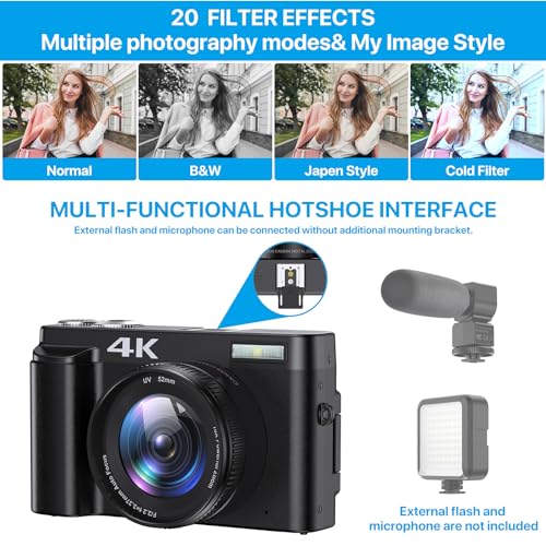 VIP 4K Autofocus Vlogging Camera with 16X Zoom