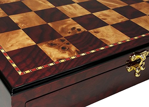 Luxury Large Bud Rosewood Chess Set with Cherry Board