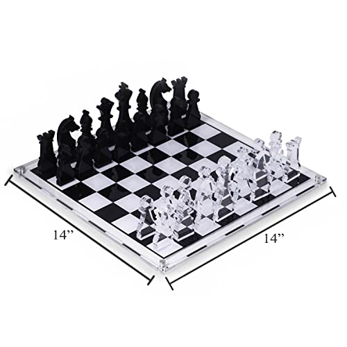 Luxurious Modern Acrylic Chess Set 14" Square