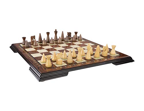 Luxury Handmade Chess Set: Wooden Chessmen, Mosaic Board