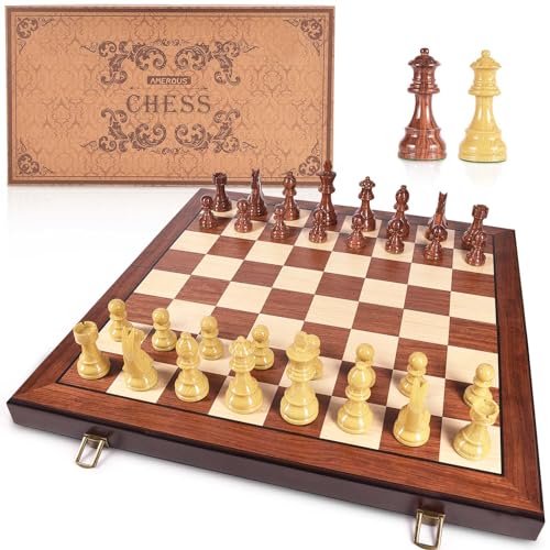 AMEROUS 20'' x 20'' Wooden Chess Set VIP