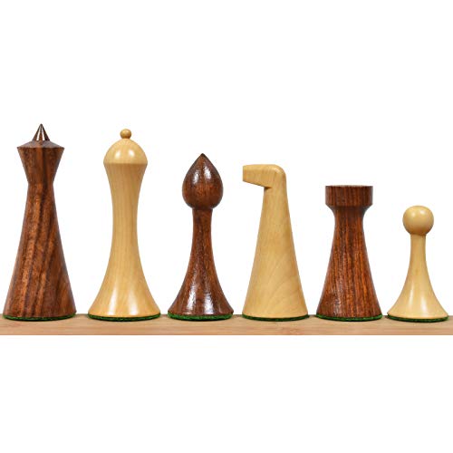 Herman Ohme Minimalist Wooden Chess Set, Golden Rosewood