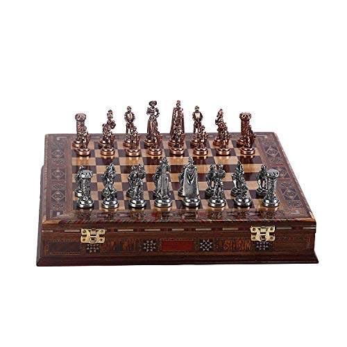 Medieval British Army Antique Copper Chess Set for Adults