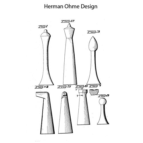 Herman Ohme Minimalist Wooden Chess Set, Golden Rosewood