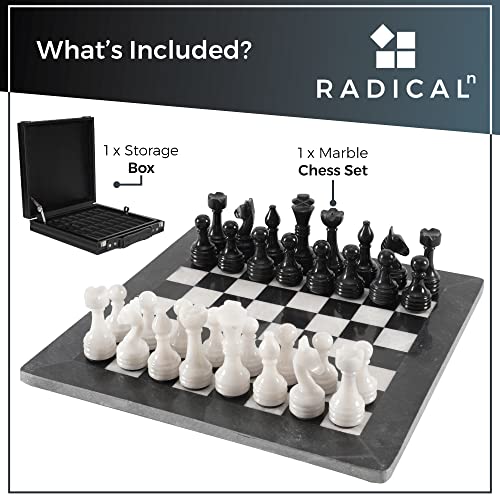 Radicaln 15" Marble Chess Set - Handmade Black/White