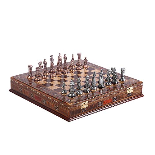 Medieval British Army Antique Copper Chess Set for Adults