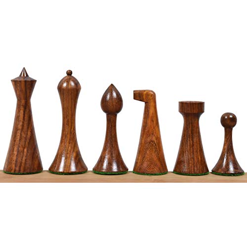 Herman Ohme Minimalist Wooden Chess Set, Golden Rosewood