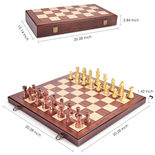 AMEROUS 20'' x 20'' Wooden Chess Set VIP