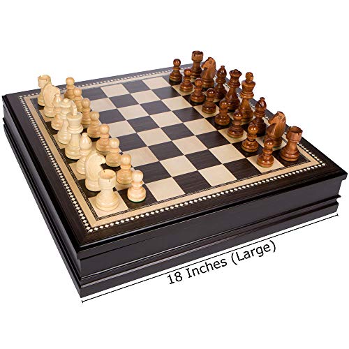 VIP Inlaid Wood Chess Set with Weighted Pieces