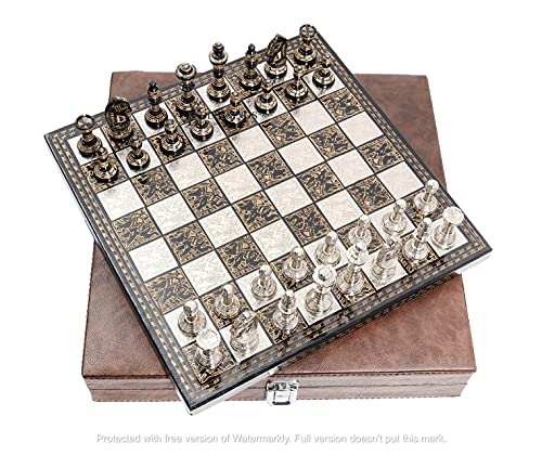 Collectible Brass Chess Set with Premium Metal Board