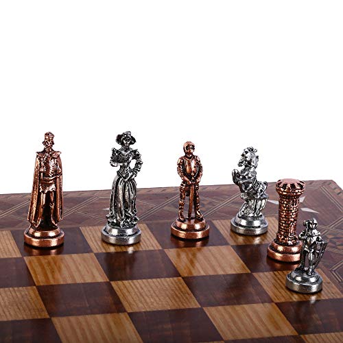 Medieval British Army Antique Copper Chess Set for Adults