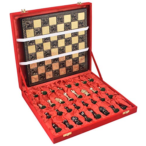 Staunton Inspired Brass Metal Luxury Chess Set - 12