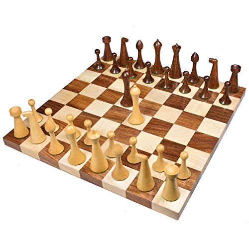 Herman Ohme Minimalist Wooden Chess Set, Golden Rosewood
