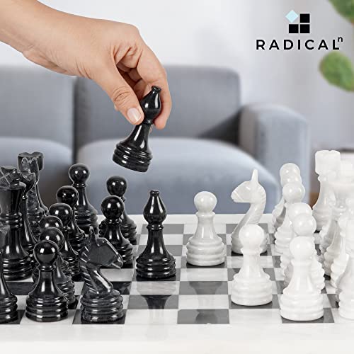 Handmade 15-inch Marble Chess Set with Storage Box