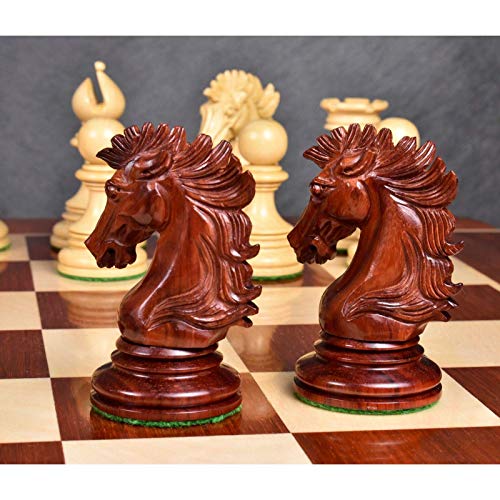 Alexandria Luxury Staunton Chess Pieces Set, Bud Rosewood