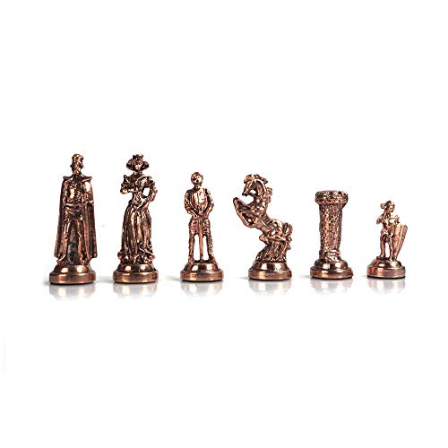 Medieval British Army Antique Copper Chess Set for Adults