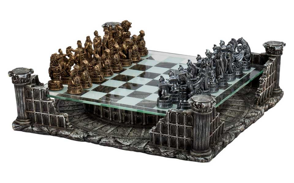 3D Chess Set featuring Roman Gladiators