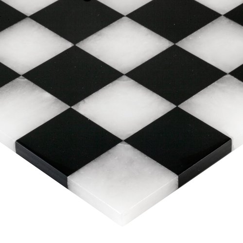 Alabaster Chess Set, 14 Inches, Black and White