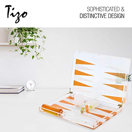 TIZO Lucite Backgammon Set with Magnetic Closure