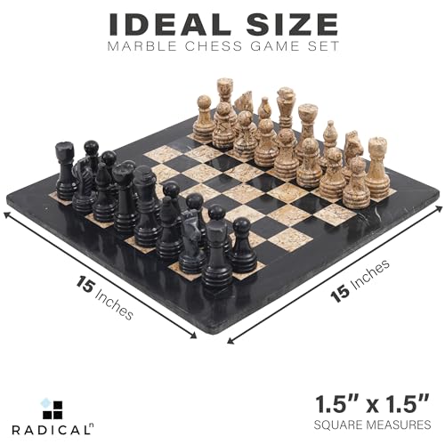 Handmade Black Marble Chess Set with Storage Box