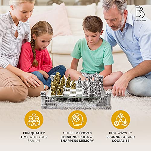 Ancient Roman Gladiators 3D Chess Set with Glass Board