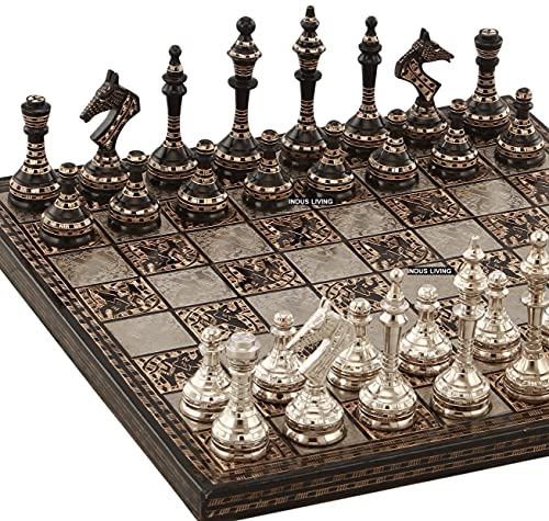Luxury Handmade Metal Chess Board Set for Professionals