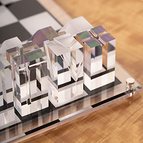 Luxurious Modern Acrylic Chess Set - 14" Square