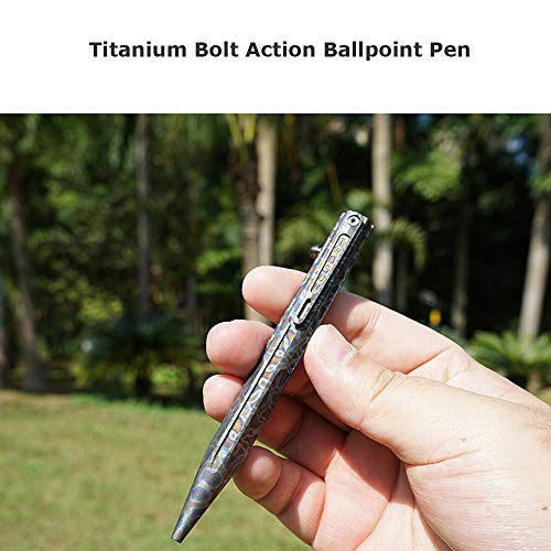 Titanium Bolt Action Ballpoint Pen with Clip - Multicolored