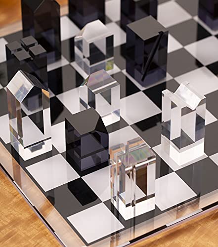 Luxurious Modern Acrylic Chess Set - 14" Square