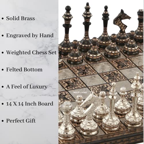 Luxury Handmade Metal Chess Board Set for Professionals