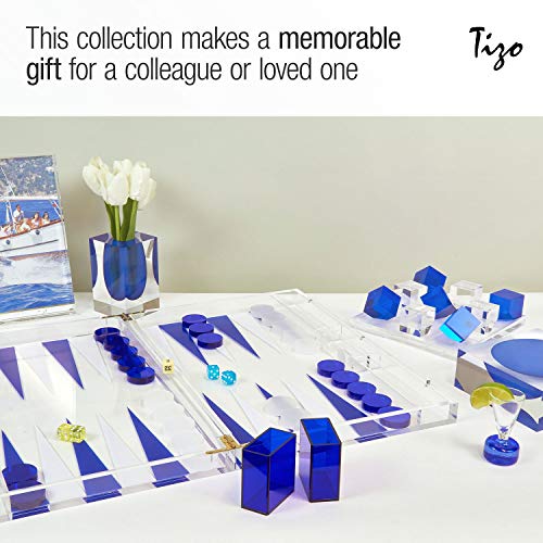 TIZO Lucite Backgammon Set with Magnetic Closure