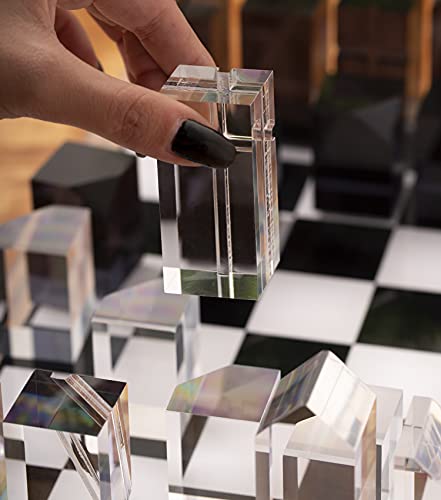 Luxurious Modern Acrylic Chess Set - 14" Square